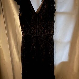 Taylor Black Lace Backless Dress